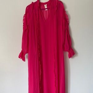 H&M Vibrant Pink Long Sleeve Dress
